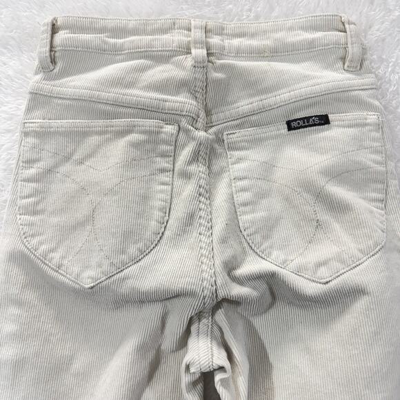 ROLLA'S Eastcoast Flare High Rise Corduroy PANTS WOMEN 27 VANILLA STRETCH - Picture 11 of 12